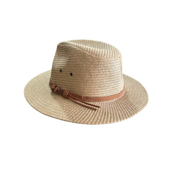 St. John’s Bay Natural Straw Hat Sz L/XL Wide Brim Fedora main image 4